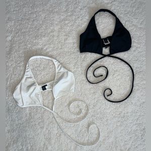 SHEIN SXY plunging neck tie backless halter top